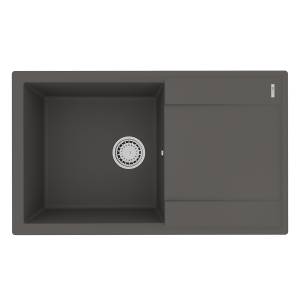 Кухонная мойка Lemark IMANDRA 840 9910035 врезная прямоугольная с крылом из кварцгранита серый шелк