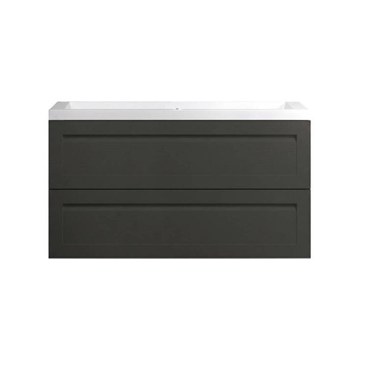 Тумба с раковиной Art&Max Platino AM-Platino-1000-2C-SO-GM-Cer подвесная, серый матовый