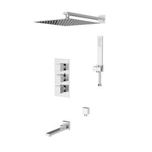Душевая система D&K Liszt Bayern DA2515601A04 хром, встраиваемая, с термостатом, с изливом