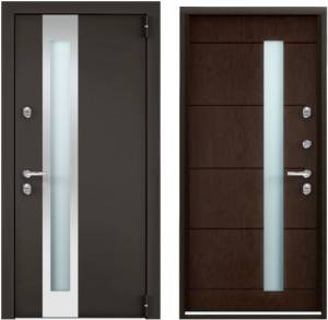 Входная стальная дверь Torex SNEGIR PRO-C MP 961416 Букле коричневый/ФМ Черное дерево 2000x880