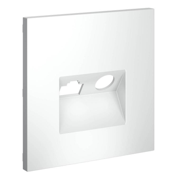 Лицевая панель для ТВ-розетки+Ethernet RJ45 Voltum S70 VLS002702 белый