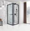 Душевой уголок Vincea Stile VSS-2ST9090CLB-L 900x900, черный, стекло прозрачное, левый
