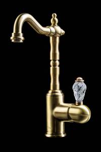 Смеситель для раковины Boheme Crystal 302-CRST высокий, бронза