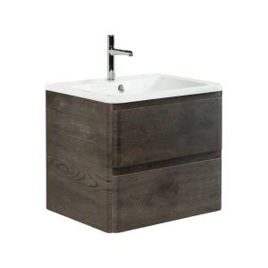 Тумба с раковиной BelBagno ALBANO-600-2C-SO-RNG 60x45x50 Rovere Nature Grigio подвесная с двумя выкатными ящиками