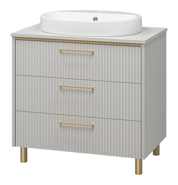 Тумба с раковиной Brevita Эльче УТ000023945 Серый кашемир, 80 см