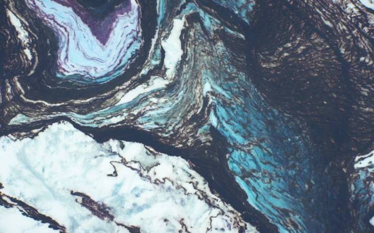 3D Фотообои Artegrafico «Камень в разрезе в голубых тонах» KK-039 песок