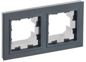 Рамка 2-постовая IEK Brite BR-M22-44-K53 графит