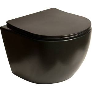 Унитаз подвесной SantiLine SL-5018MB безободковый, с крышкой-сиденьем микролифт