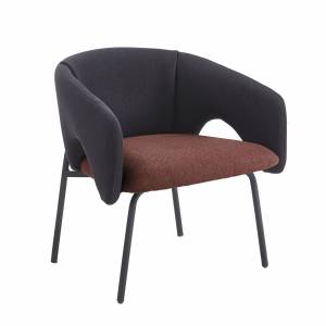 Кресло лаунж Stool Group Afrida Afra LCh Davis-Opium 99+69 Черный/Бордовый