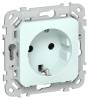 Розетка 1-местная с заземлением IEK Flite FI-R11-16-K94 холодный лед