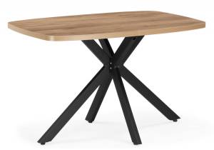 Стол Woodville Philip T32 619926 дуб табачный, черный 118(141.8)x78x75