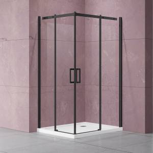 Душевой уголок Vincea Dice VSS-4D100CLB 1000x1000, профиль черный, стекло прозрачное
