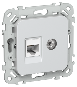 ТВ-розетка+Ethernet RJ45 IEK Flite FI-AK22-1-K36 жемчуг