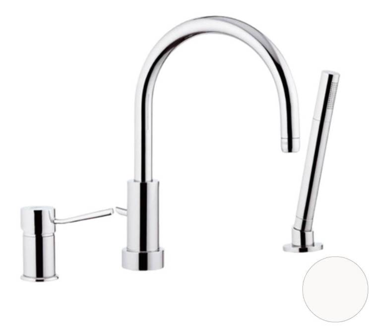 Смеситель на борт ванны Remer Minimal N07BO белый матовый