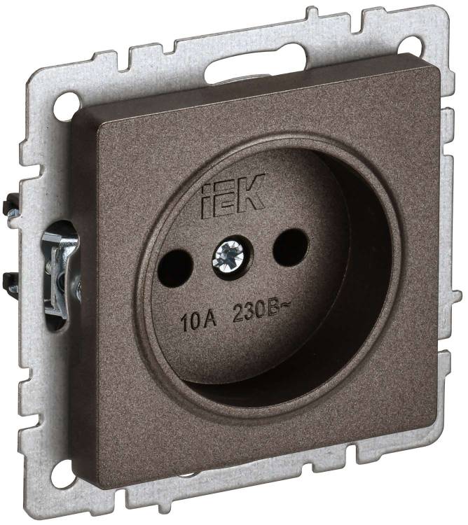 Розетка 1-местная IEK Brite BR-R10-10-K45 темная бронза