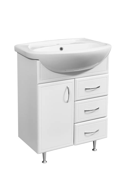 Тумба с раковиной Stella Polar Концепт 65 SP-00000755 белый, раковина Элеганс 65