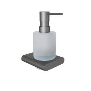Дозатор Knotlor Овал LD101GM вороненая сталь, стекло матовое