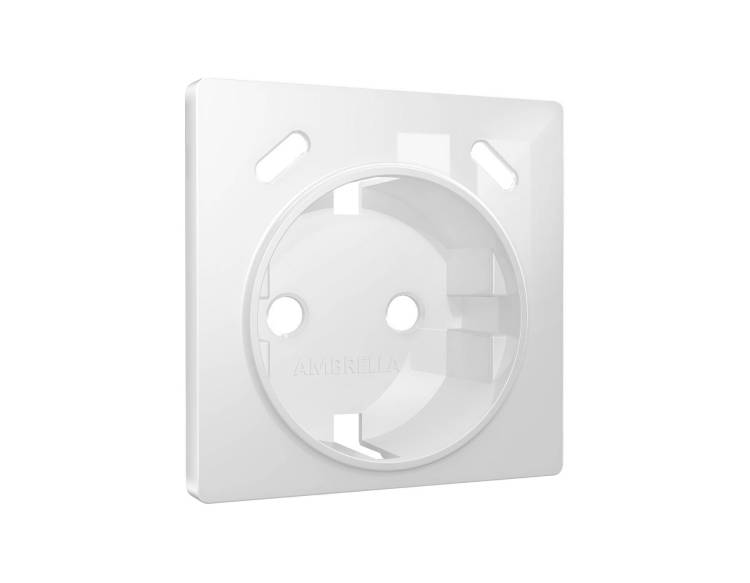 Лицевая панель для электрической розетки с заземлением со шторками 2USB C+C Ambrella Volt Alfa AP1105 белый глянец