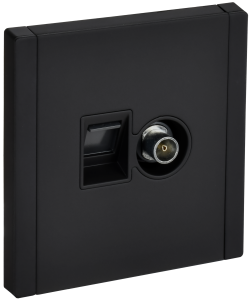 ТВ-розетка+Ethernet RJ45 IEK Forte&Piano FP-AK20-2-M-K02 черный