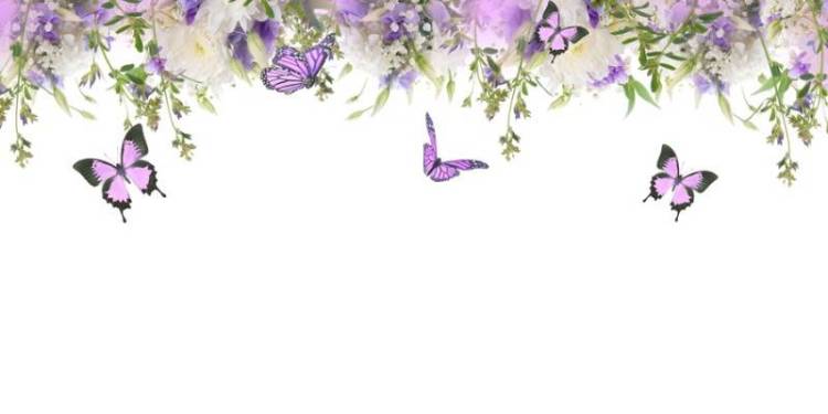 3D Фотообои Artegrafico «Сиреневые бабочки» WILD-023 акварель