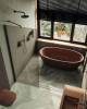 Душевая перегородка MaybahGlass MGD-697-6ш 79x195, стекло бронза матовая 8 мм, профиль черный фото 3
