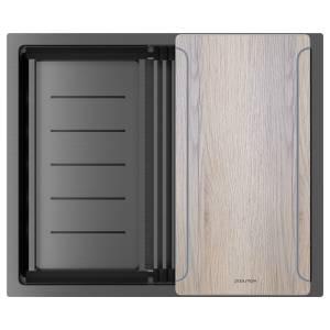 Мойка кухонная Paulmark Next-Multi Sink 54 Uni PM785445-GM Вороненая Сталь, 54x45