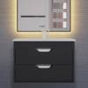 Тумба с раковиной Uperwood Modul подвесная, матовая, черная, 65 см фото 10
