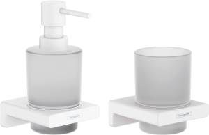 Набор Hansgrohe AddStoris Стакан 41749700 + Дозатор 41745700, матовый белый