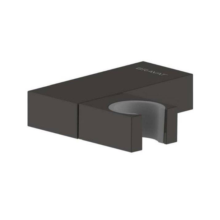 Держатель для душа Bravat P7184BW-ENG черный, настенный