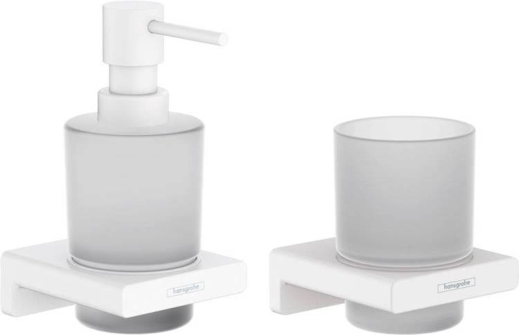 Набор Hansgrohe AddStoris Стакан 41749700 + Дозатор 41745700, матовый белый