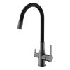 Смеситель для кухни Belz B76814-3 под фильтр, с гибким изливом, оружейная сталь