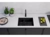 Мойка кухонная Alveus Granital Omni 50 1150071 Deep Black-G90 Be с сифоном, 55x45 фото 3