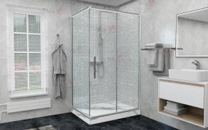 Душевой уголок AvaCan FC-120-SC80 профиль хром, стекло прозрачное, 140x80x195