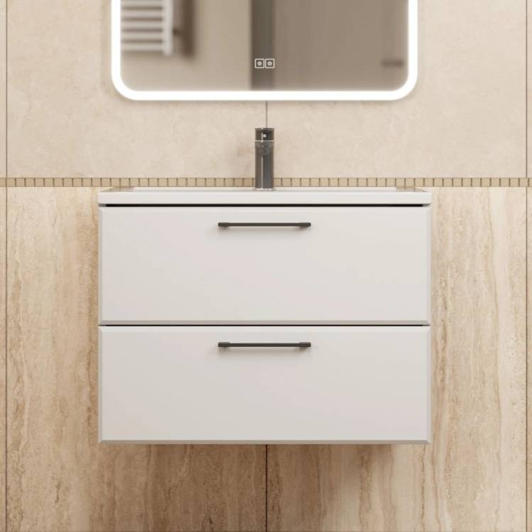 Тумба с раковиной Uperwood Foster New подвесная, белая, 70 см