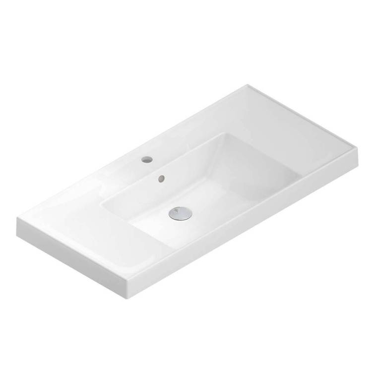 Раковина Kerama Marazzi Cubo CU.wb.100 подвесная, 100 см, белая глянцевая