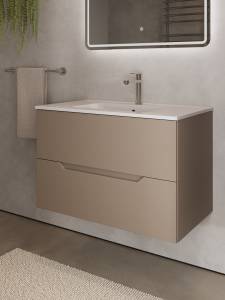 Тумба с раковиной Agger Свит SWE800ETLT-3800W латте матовый, 80 см