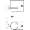 Стакан стеклянный с настенным держателем Savol 87 S-008758 хром фото 2