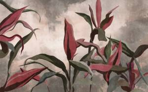 3D Фотообои Artegrafico «Букет красных тропических цветов» AVG-005 песок