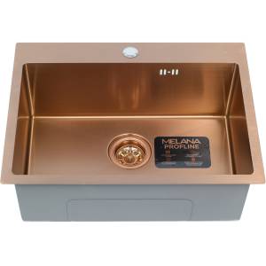 Мойка кухонная Melana ProfLine D6045HC бронза врезная прямоугольная 600x450x220мм