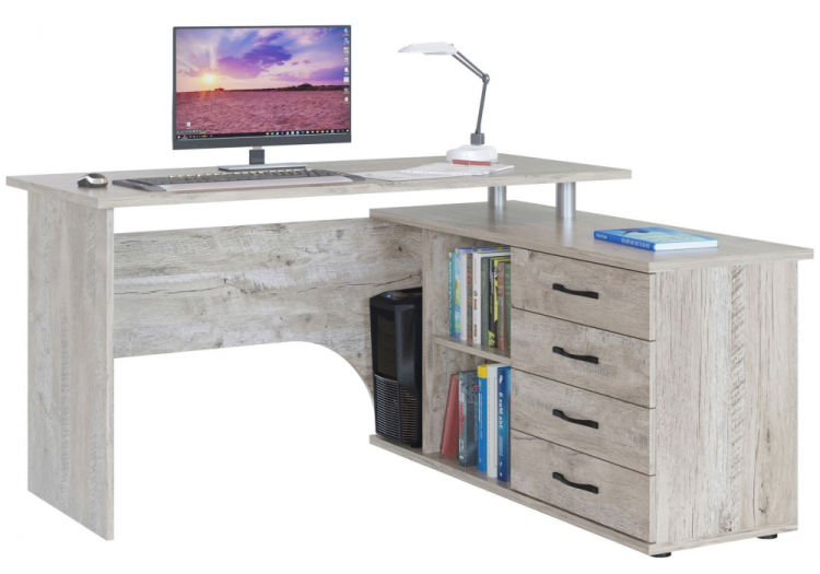 Стол письменный Woodville КСТ-109П 369014 дуб юкон правый 140x127x75