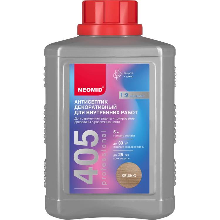 Антисептик декоративный для внутренних работ Neomid 405 кешью 0.5 кг