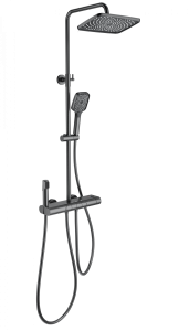 Душевая стойка Wonzon & Woghand WW-B4129-BGG с термостатом, темный графит