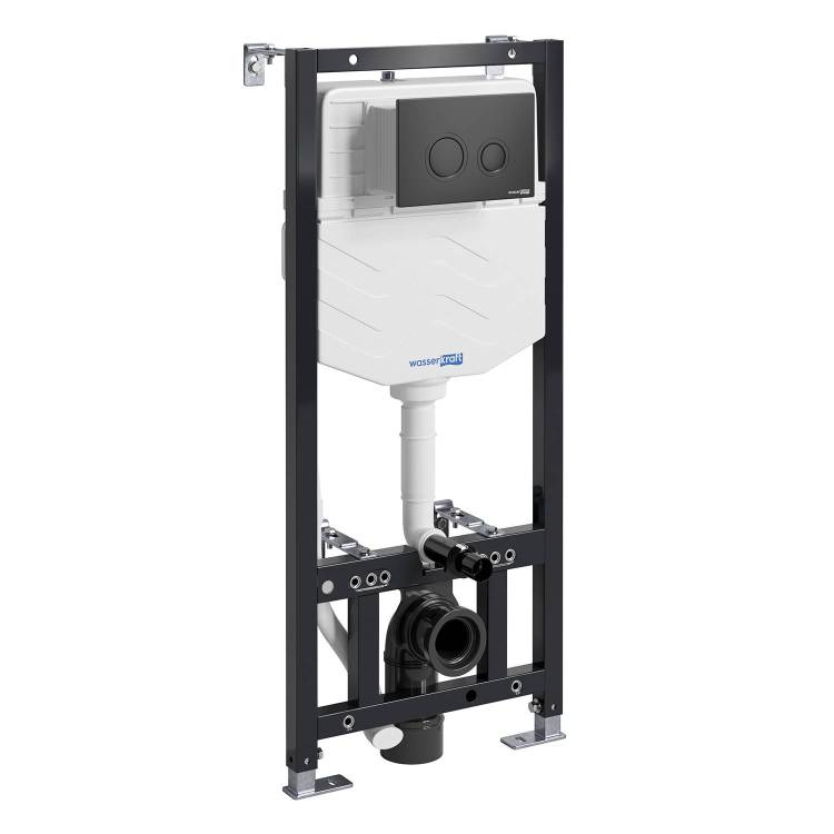 Система инсталляции для унитазов Wasserkraft Aller 10TLT.010.ME.MB01 кнопка черная матовая