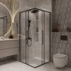 Душевой уголок Niagara Nova NG-6822-34BLACK профиль черный матовый, стекло прозрачное, 80x80x195 фото 2