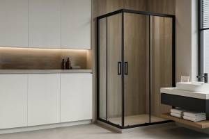 Душевой уголок Royal Bath HPD RB75110HPD-C-BL профиль черный, стекло матовое, 110x75x200