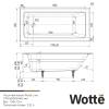 Чугунная ванна Wotte Line 1700х800 белая, без ножек фото 4