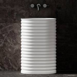 Раковина Abber Stein AS2550-H напольная, белая матовая, 58x38