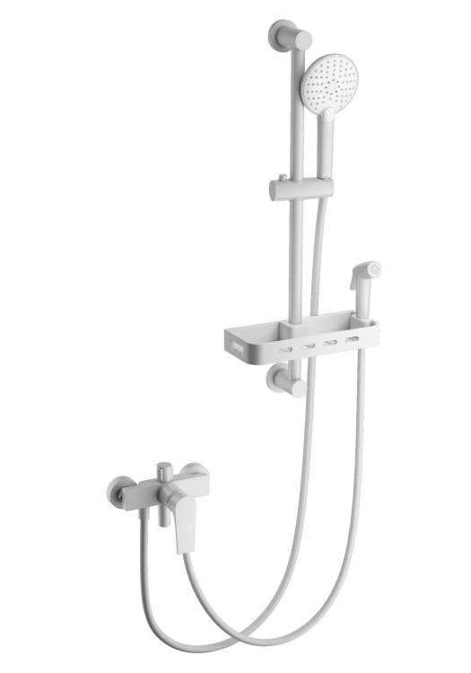 Смеситель для ванны Wonzon & Woghand WW-A31003-MW с душевым гарнитуром, белый матовый