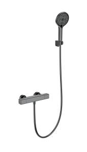 Смеситель для душа Wonzon & Woghand WW-B2016-A-BGG с термостатом, темный графит