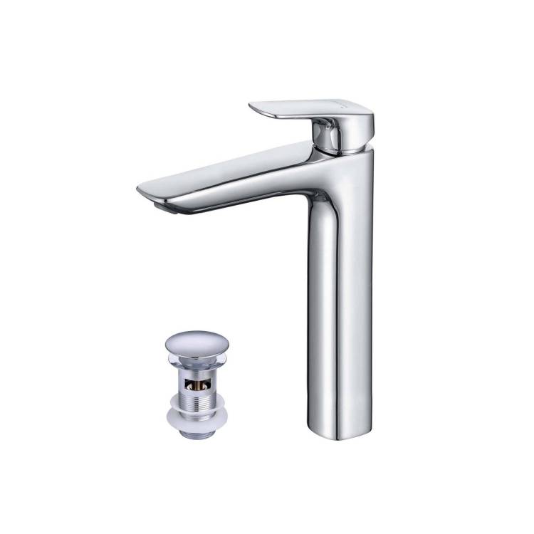 Смеситель для раковины Aquatek Вега AQ1005CR высокий, с донным клапаном